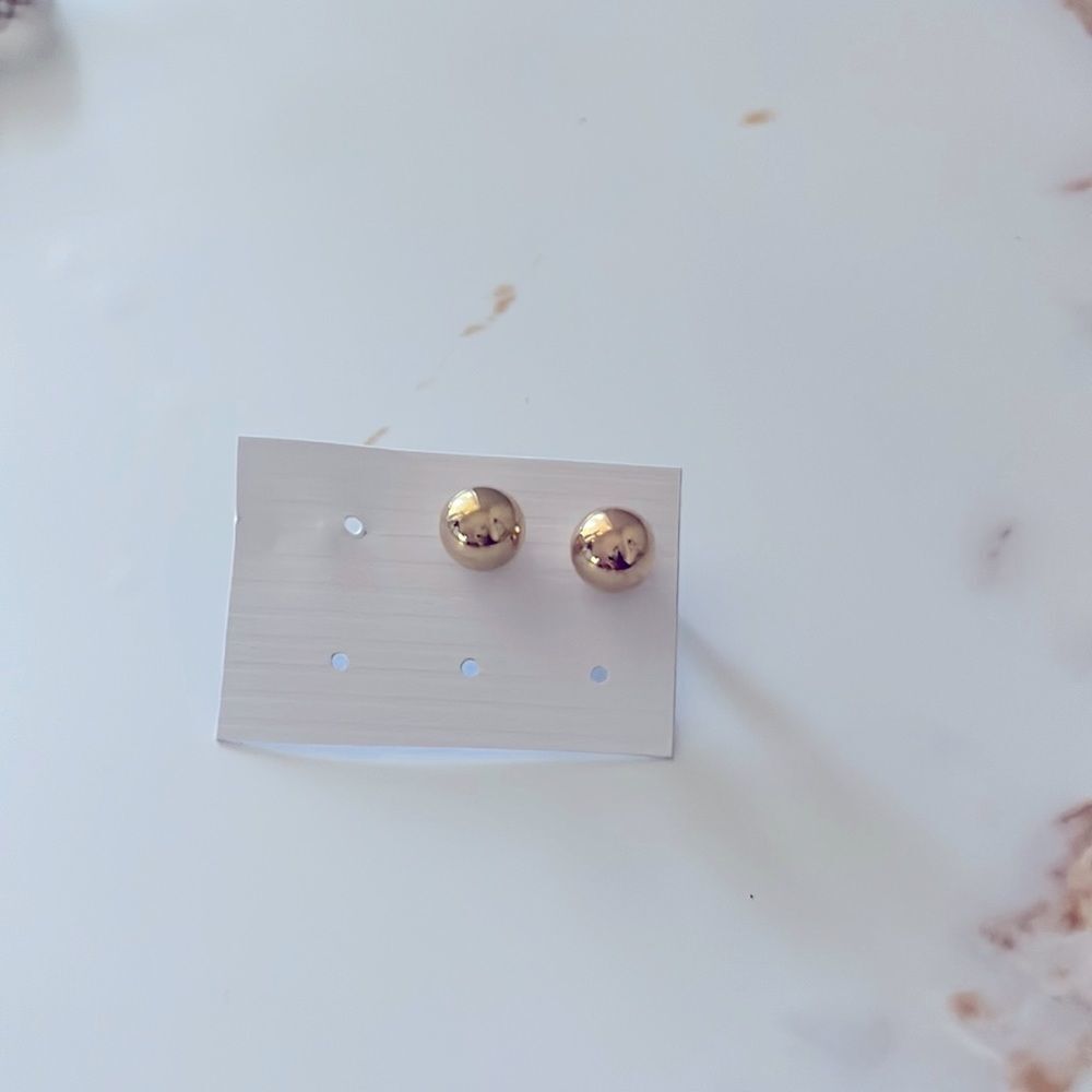 Gold Ball Stud Earrings